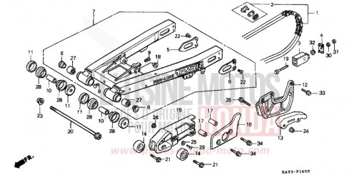 GABEL, HINTEN/ANTRIEBSKETTE (1) CR125RE de 1984